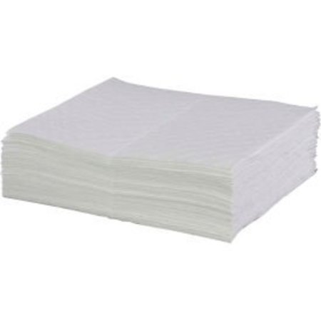 EVOLUTION SORBENT PRODUCTS Global Industrial„¢ Hydrocarbon Based Oil Sorbent Pad, Heavy Weight, 16" x 20", White, 100/Pack 2MBWB1620-10-BOX